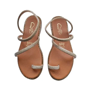 Colourit γυναικεία δερμάτινα σανδάλια Χρυσό Ταμπά – 196 Νάξος