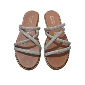 Colourit γυναικεία δερμάτινα σανδάλια Χρυσό Ταμπά – 197 Πάρος