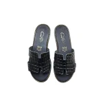 Colourit γυναικεία δερμάτινα σανδάλια Κροκό Μαύρο – 294 Αμοργός