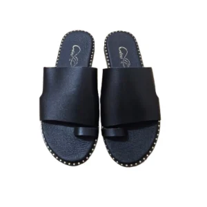 Colourit γυναικεία δερμάτινα σανδάλια Μαύρο – 225 Θάσος