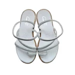 Colourit γυναικεία δερμάτινα σανδάλια Ασημί Λευκό– 195 Σαντορίνι
