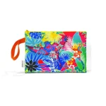 Επίπεδη τσάντα χειρός με φλοράλ σχέδια - 948-FH-3