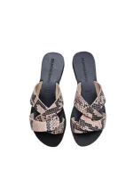 Gkavogiannis δερμάτινα σανδάλια φίδι μπεζ Σ-20-12