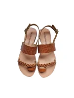 Gkavogiannis δερμάτινα σανδάλια κροκό ταμπά Σ-20-13