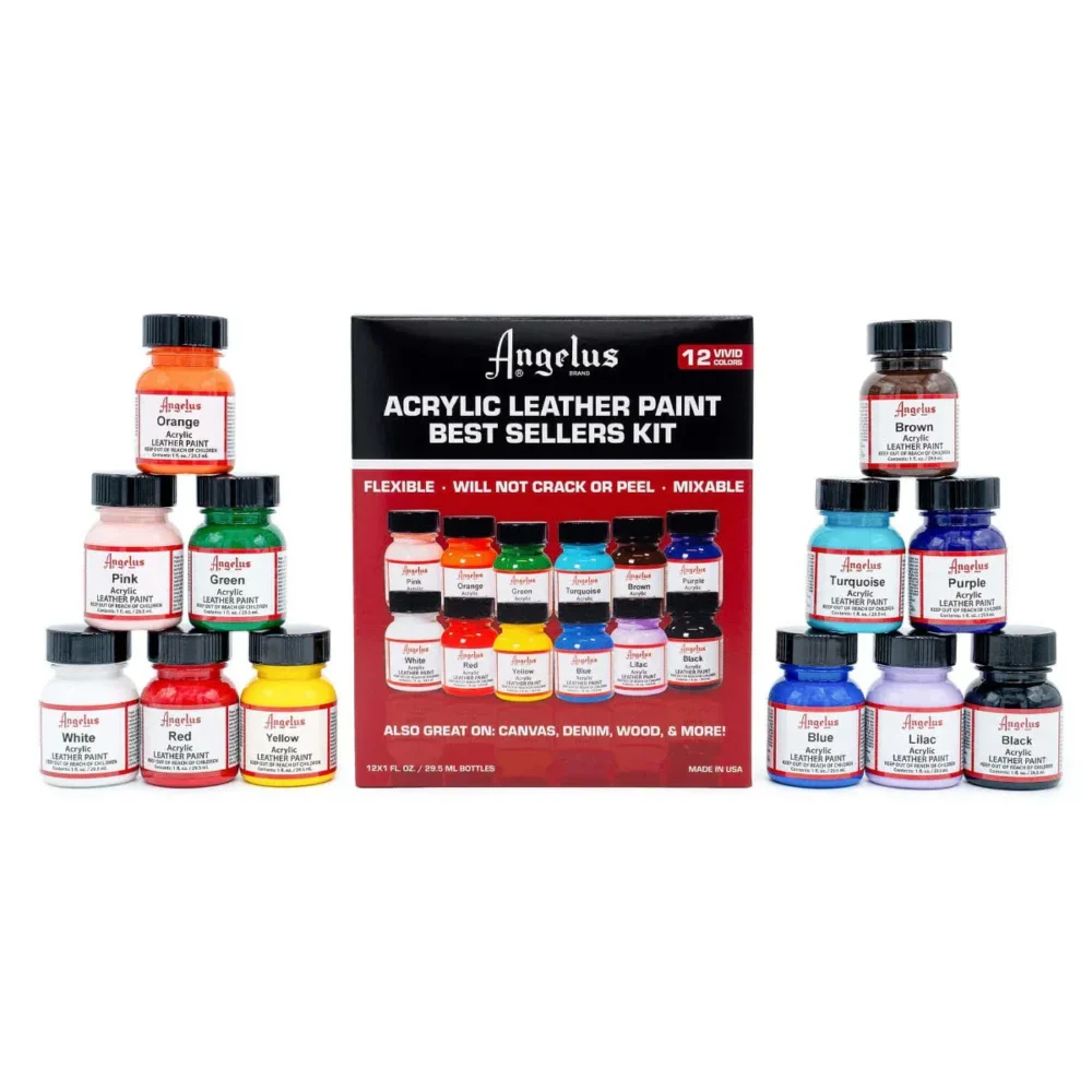 Angelus Acrylic Leather Paint Best Seller Kit